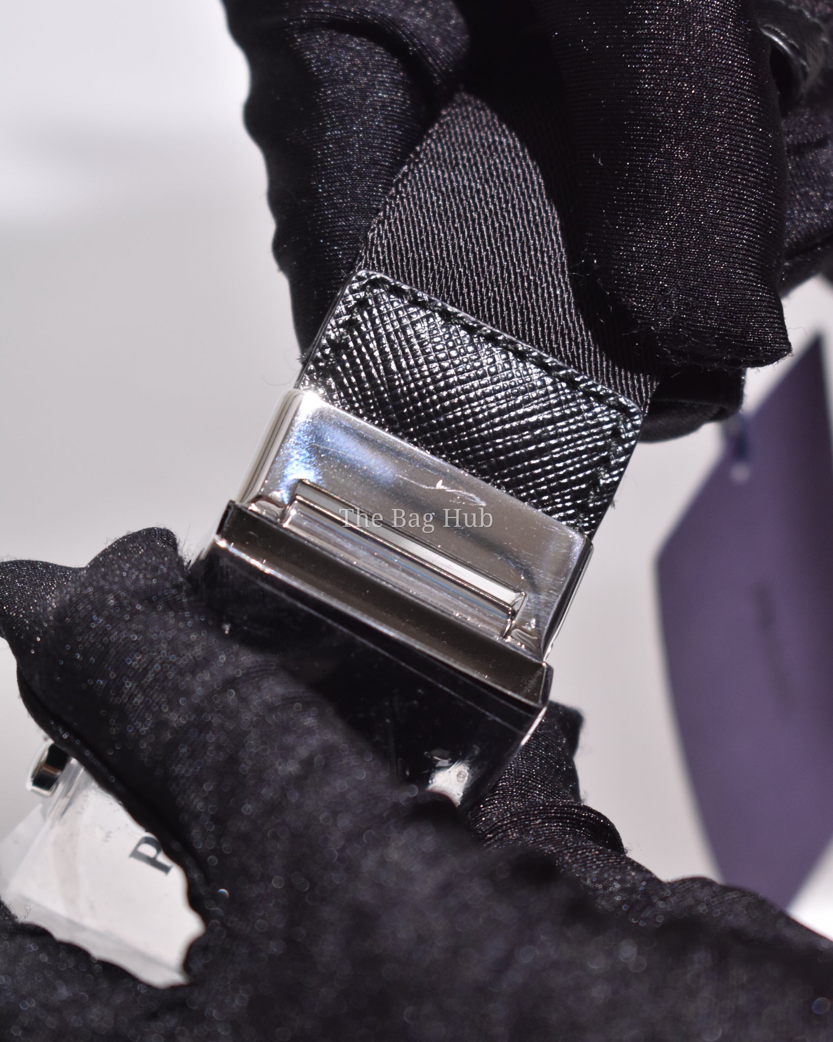 Prada Black Woven Re-Nylon Belt Size 90