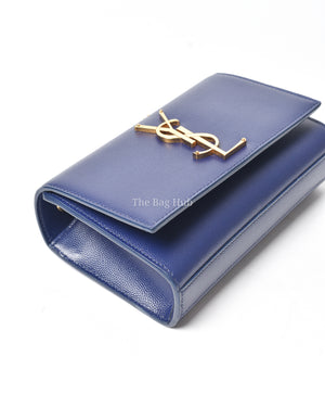 Saint Laurent Blue Grain Leather De Poudre Classic Kate Monogram Satchel  Small Bag