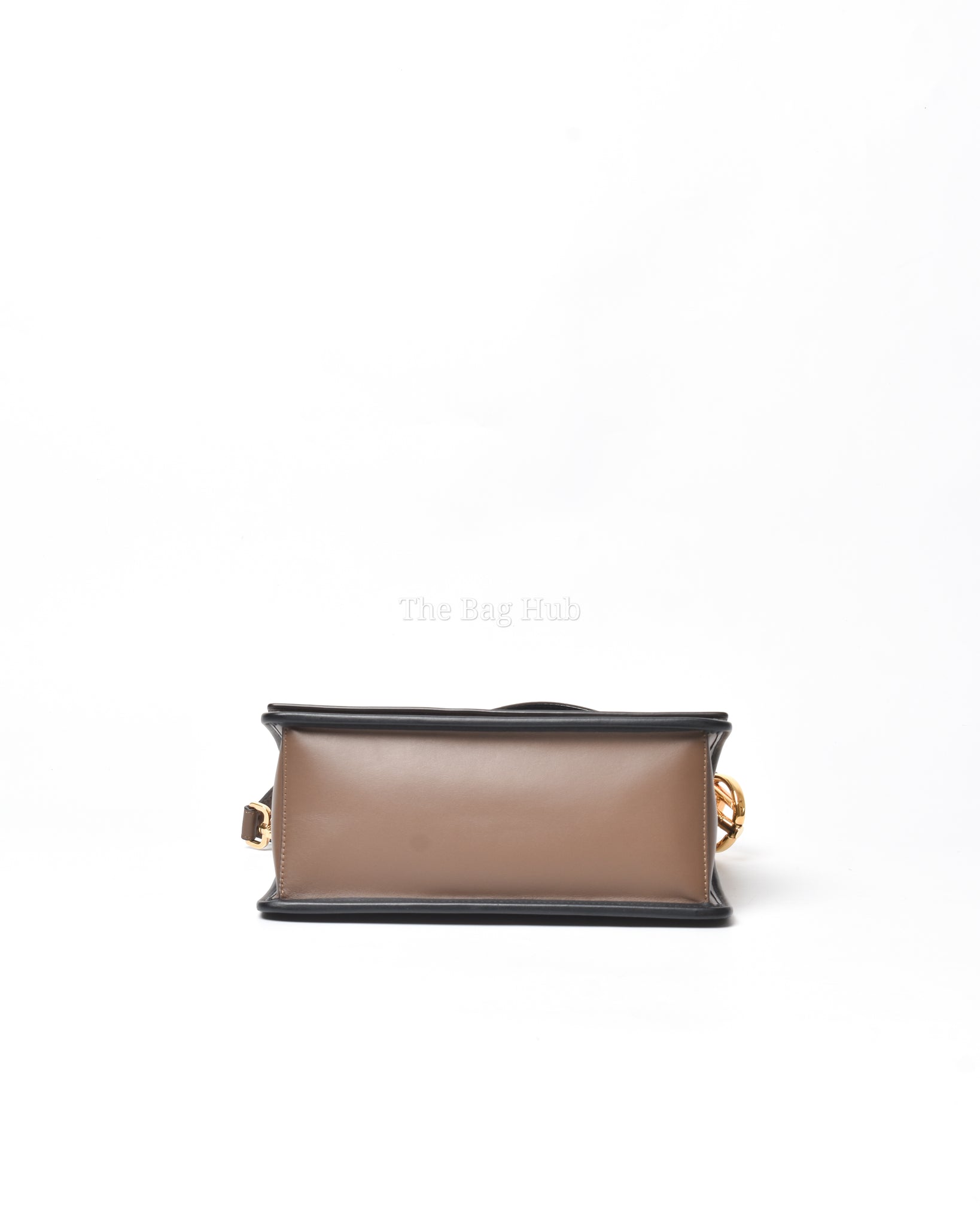 Fendi Brown/Black Leather Kan I F Logo Shoulder Bag