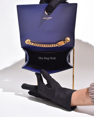 Saint Laurent Blue Grain Leather De Poudre Classic Kate Monogram Satchel  Small Bag