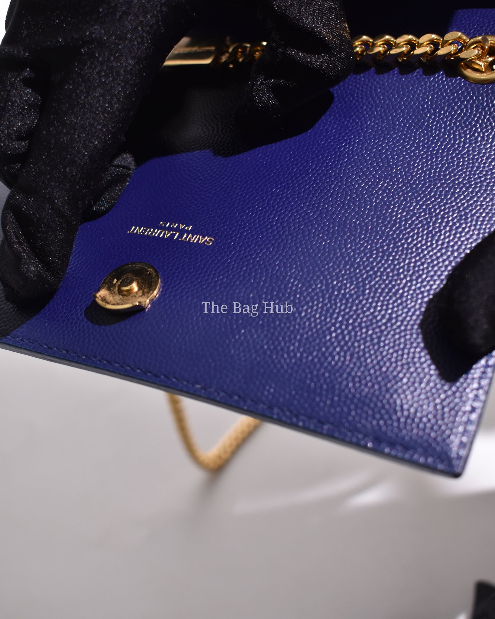 Saint Laurent Blue Grain Leather De Poudre Classic Kate Monogram Satchel  Small Bag