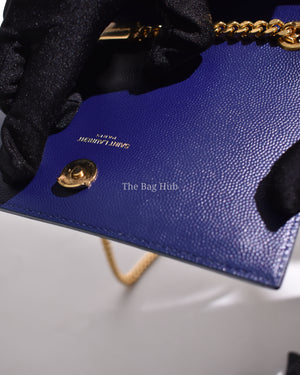 Saint Laurent Blue Grain Leather De Poudre Classic Kate Monogram Satchel  Small Bag