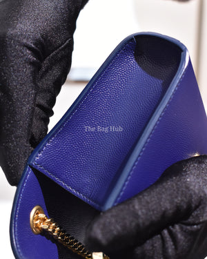 Saint Laurent Blue Grain Leather De Poudre Classic Kate Monogram Satchel  Small Bag