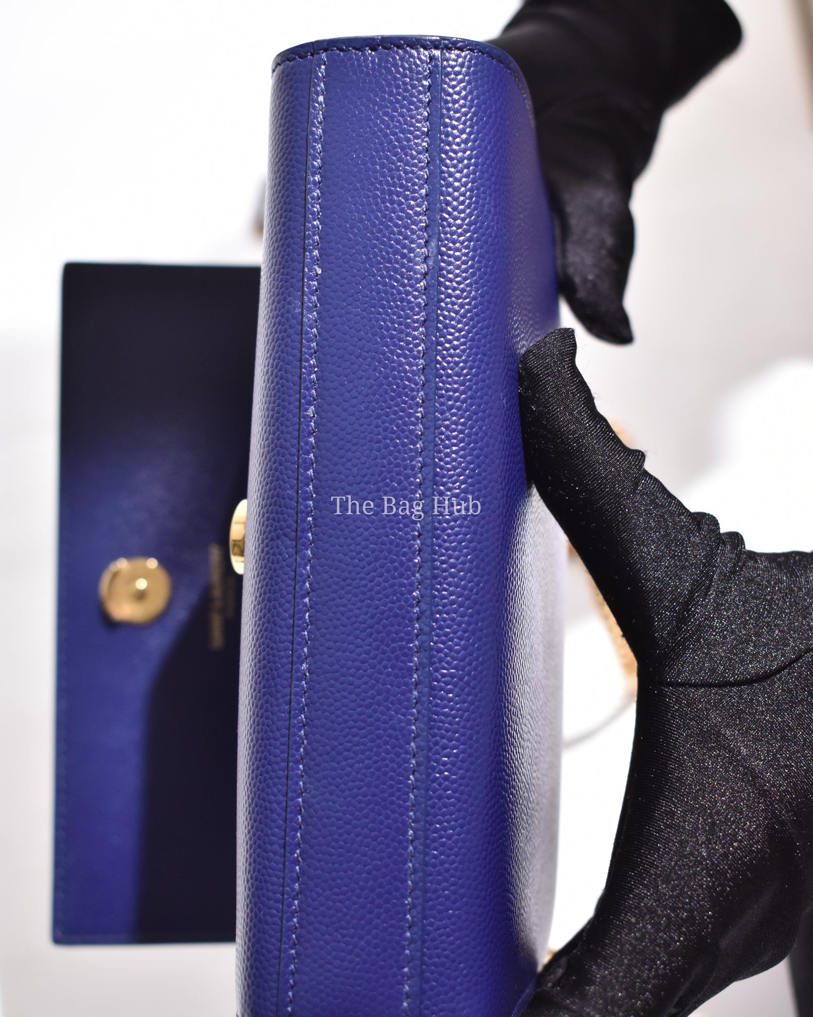 Saint Laurent Blue Grain Leather De Poudre Classic Kate Monogram Satchel  Small Bag