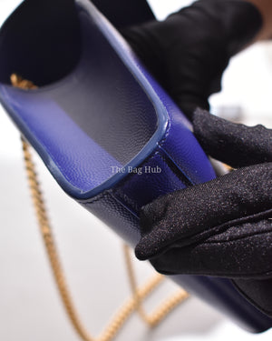 Saint Laurent Blue Grain Leather De Poudre Classic Kate Monogram Satchel  Small Bag