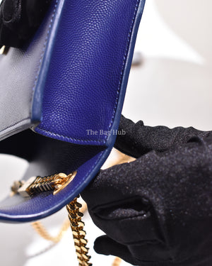 Saint Laurent Blue Grain Leather De Poudre Classic Kate Monogram Satchel  Small Bag