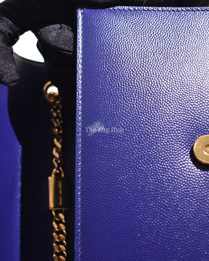 Saint Laurent Blue Grain Leather De Poudre Classic Kate Monogram Satchel  Small Bag