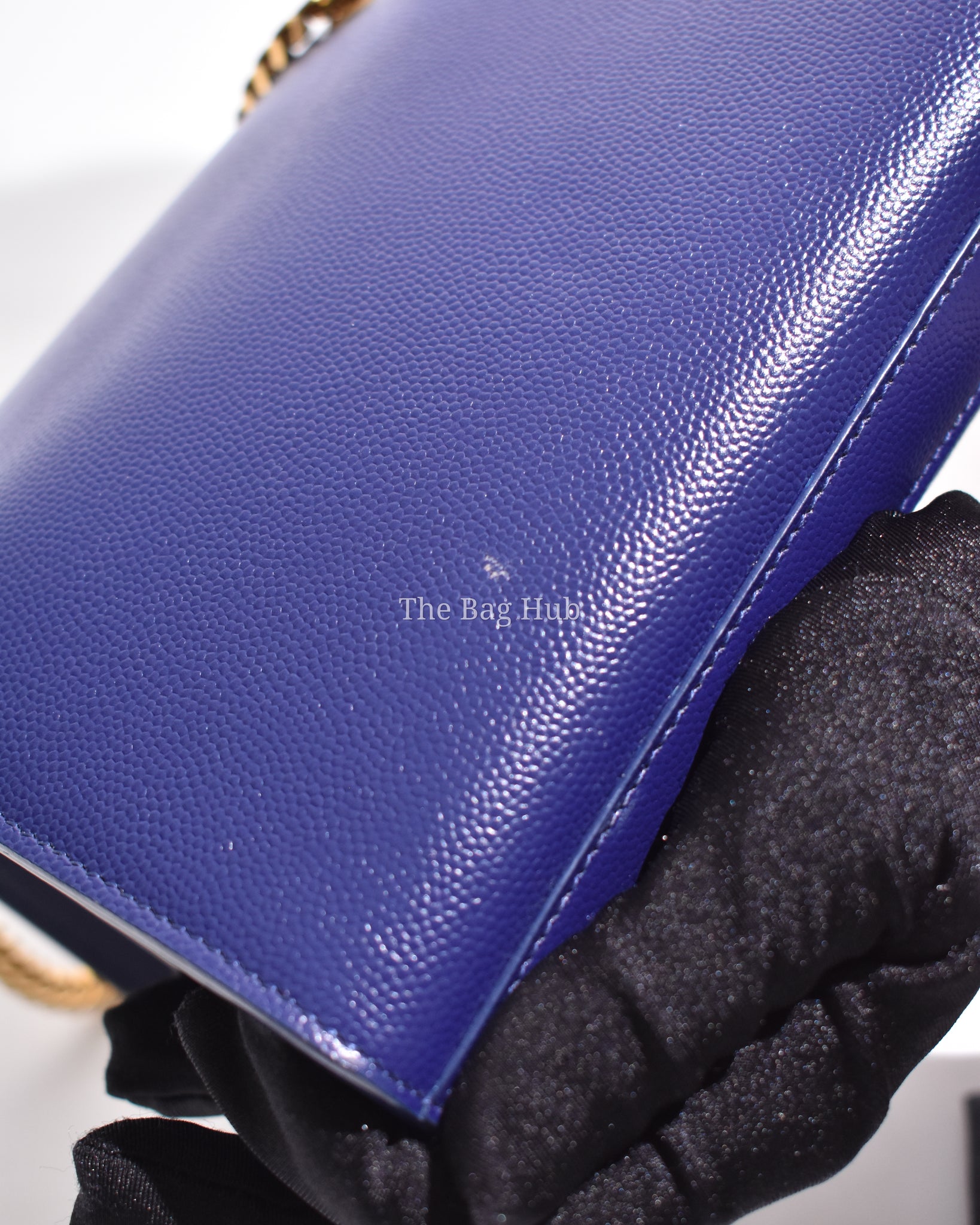 Saint Laurent Blue Grain Leather De Poudre Classic Kate Monogram Satchel  Small Bag