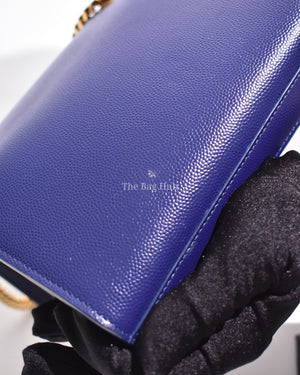 Saint Laurent Blue Grain Leather De Poudre Classic Kate Monogram Satchel  Small Bag
