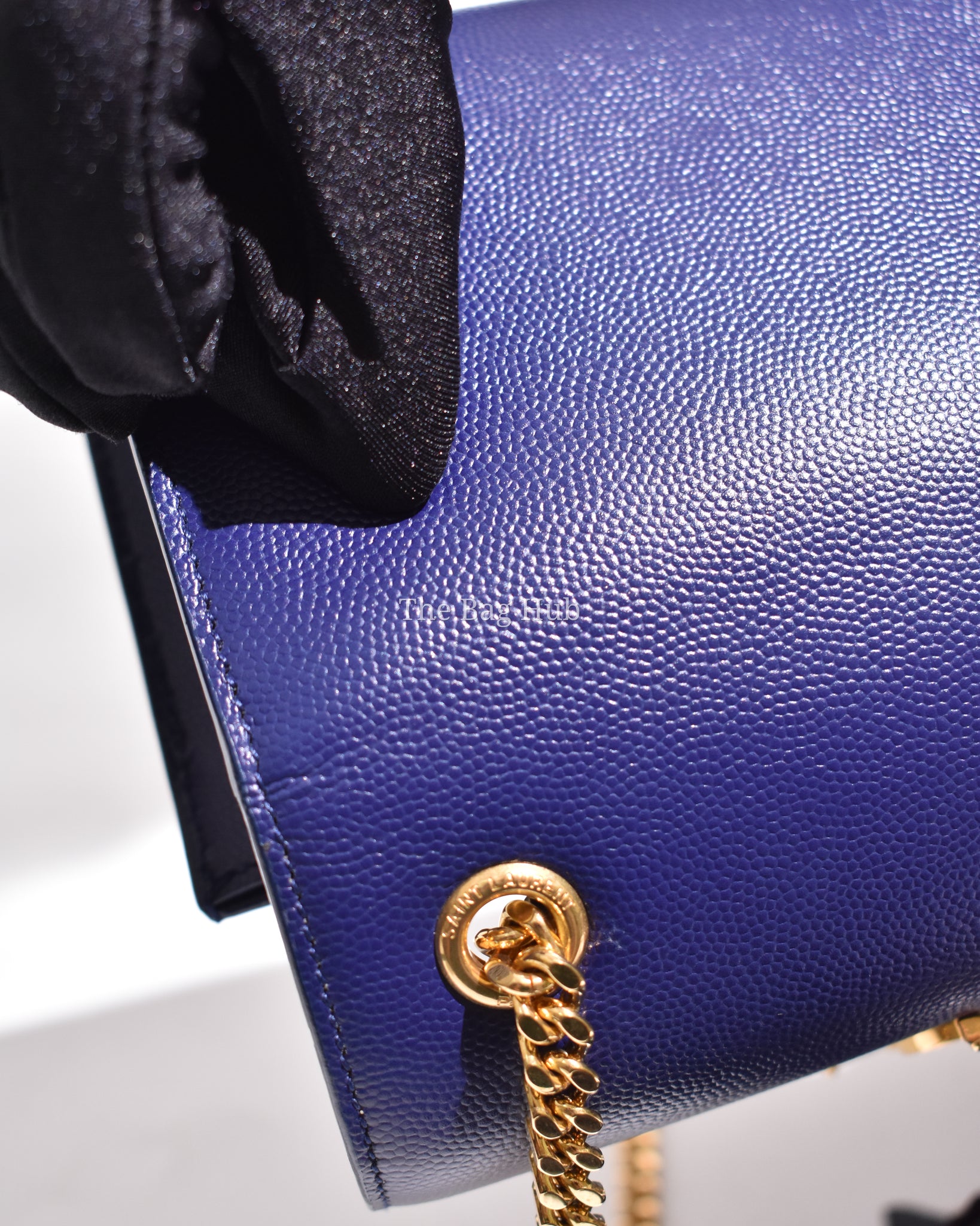 Saint Laurent Blue Grain Leather De Poudre Classic Kate Monogram Satchel  Small Bag