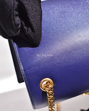 Saint Laurent Blue Grain Leather De Poudre Classic Kate Monogram Satchel  Small Bag
