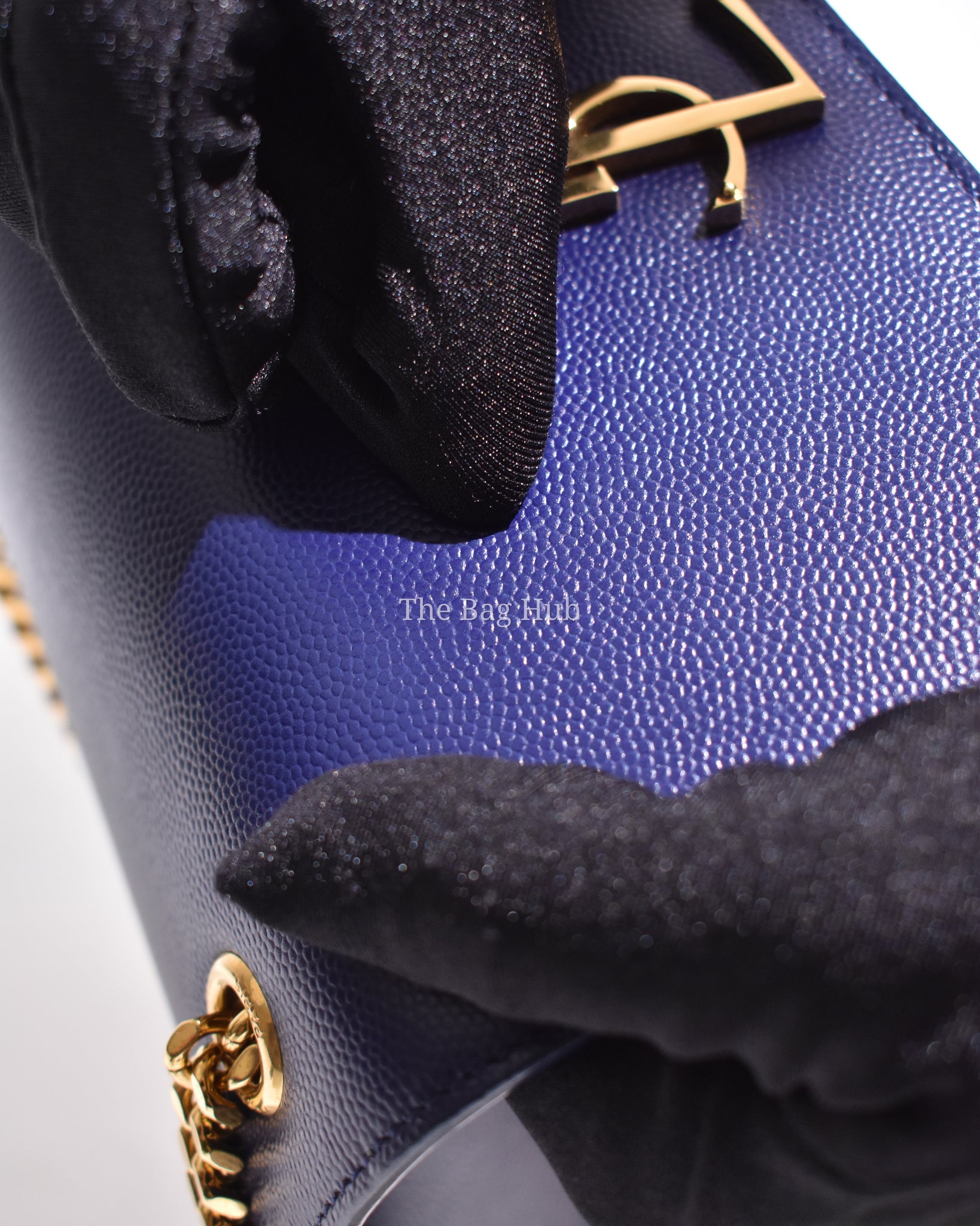Saint Laurent Blue Grain Leather De Poudre Classic Kate Monogram Satchel  Small Bag