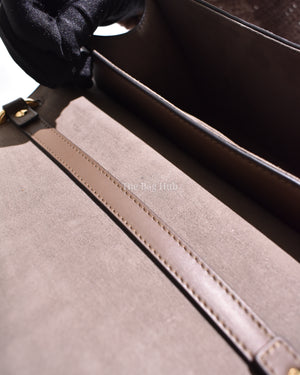 Fendi Brown/Black Leather Kan I F Logo Shoulder Bag