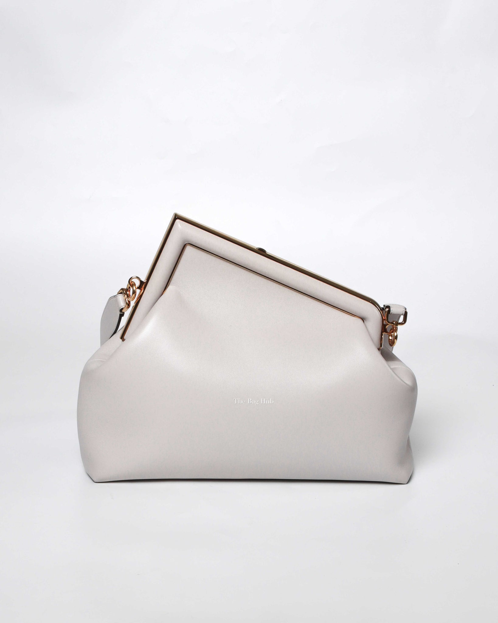 Fendi Light Gray Leather Fendi First Medium Bag
