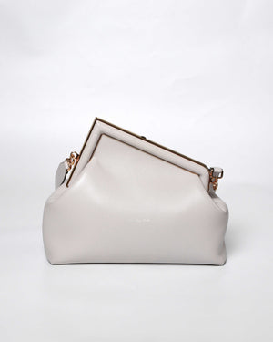 Fendi Light Gray Leather Fendi First Medium Bag
