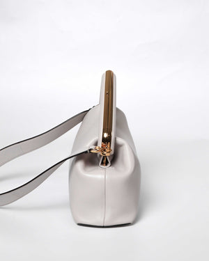 Fendi Light Gray Leather Fendi First Medium Bag