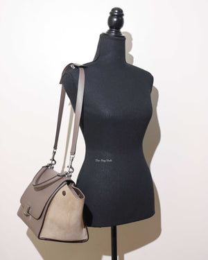 Celine Grey/Beige Drummed Leather/Suede Small Trapeze Bag