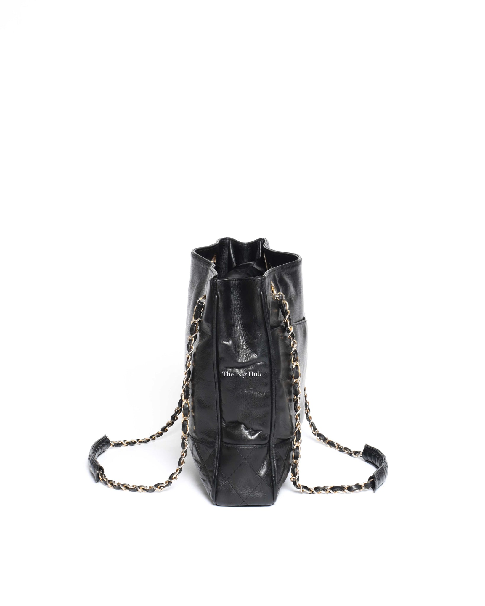 Chanel Black Lambskin Vintage Quilted Tote Bag GHW