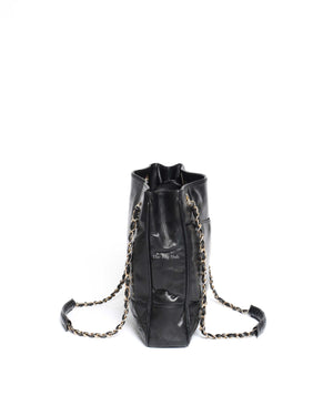 Chanel Black Lambskin Vintage Quilted Tote Bag GHW