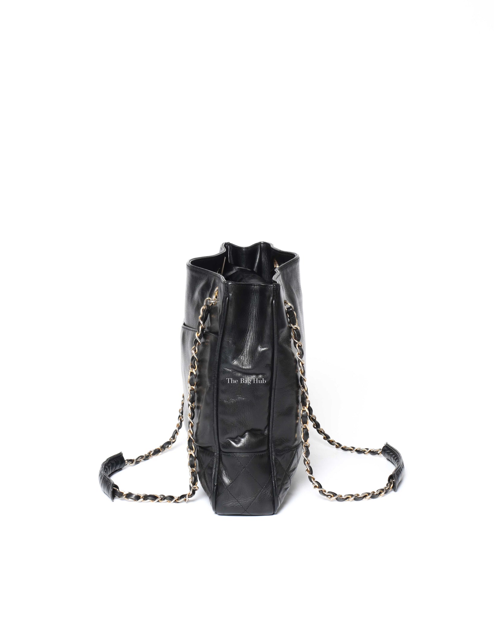 Chanel Black Lambskin Vintage Quilted Tote Bag GHW