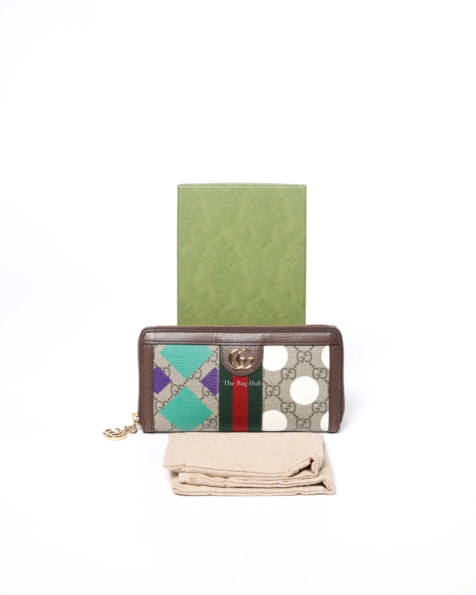 Gucci Brown GG Supreme Multicolor Centum Ophidia Continental Wallet