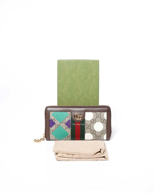 Gucci Brown GG Supreme Multicolor Centum Ophidia Continental Wallet