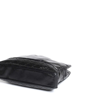 Chanel Black Lambskin Vintage Quilted Tote Bag GHW