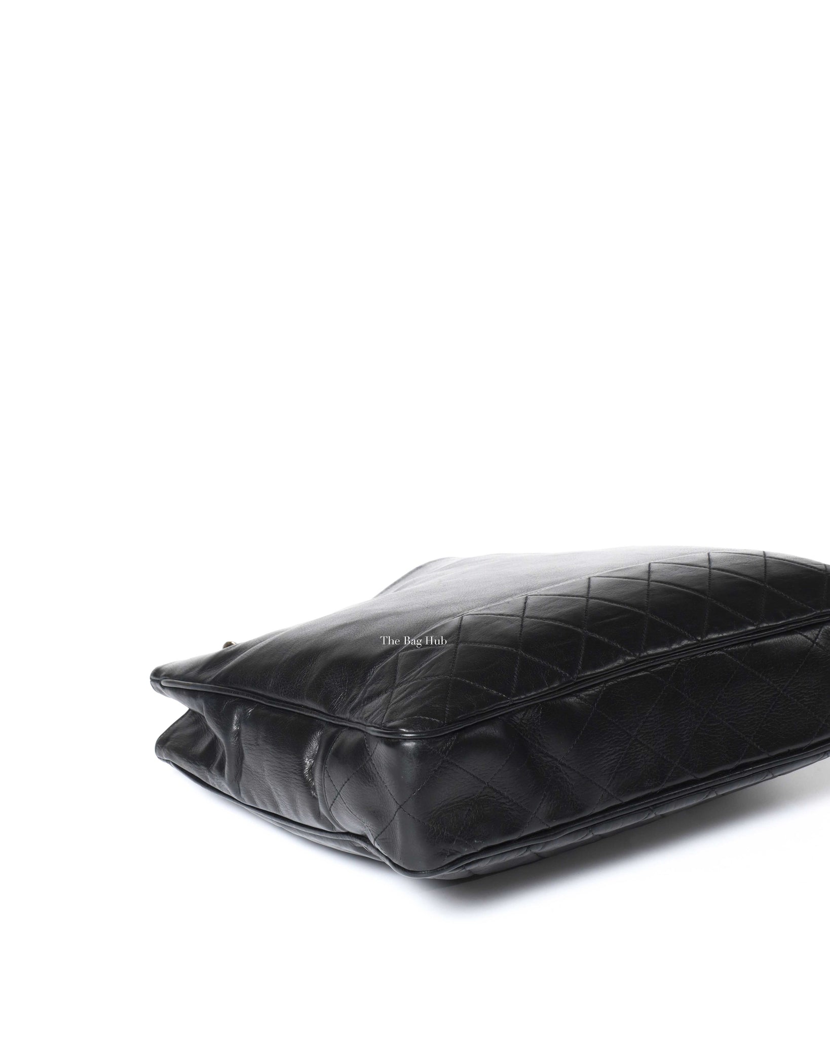 Chanel Black Lambskin Vintage Quilted Tote Bag GHW