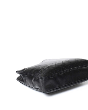 Chanel Black Lambskin Vintage Quilted Tote Bag GHW