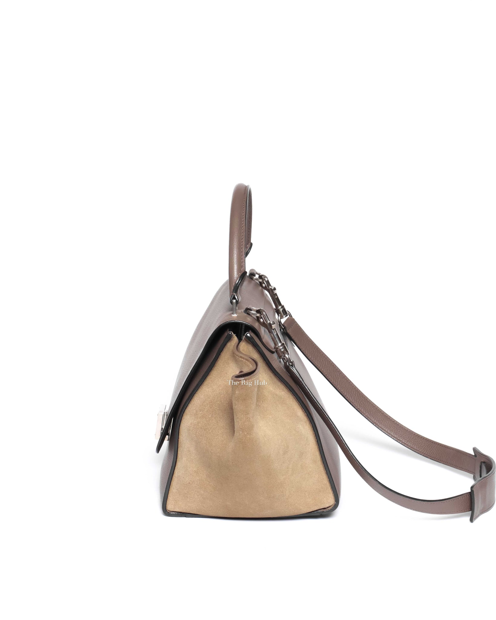 Celine Grey/Beige Drummed Leather/Suede Small Trapeze Bag