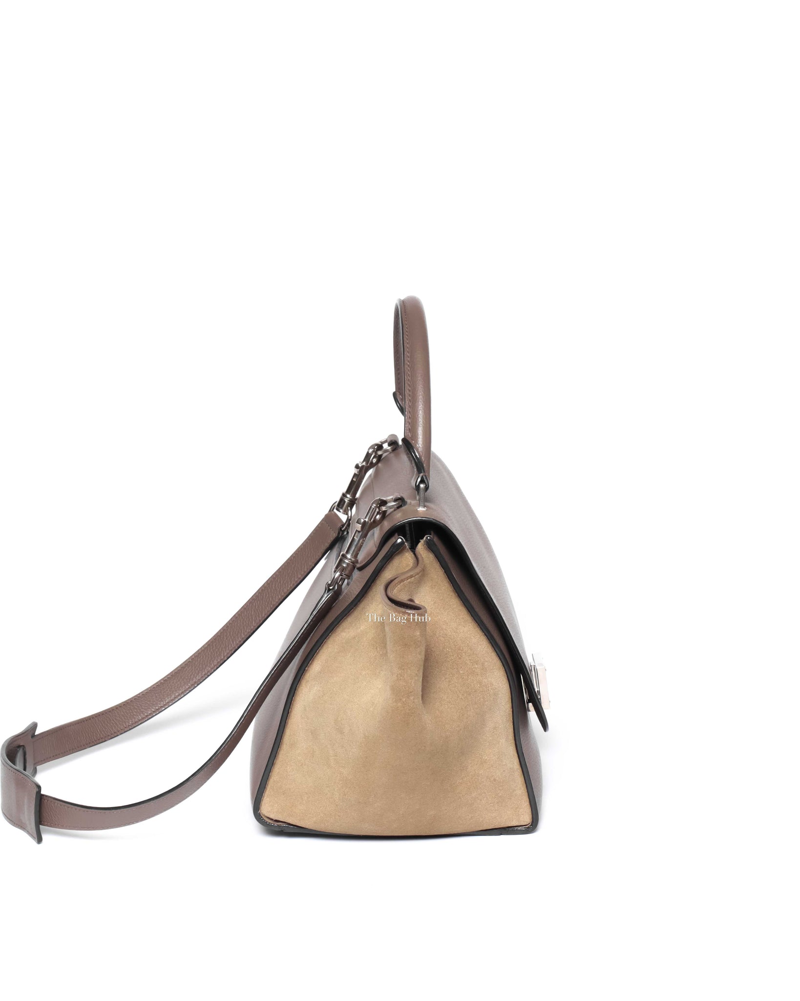 Celine Grey/Beige Drummed Leather/Suede Small Trapeze Bag