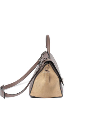 Celine Grey/Beige Drummed Leather/Suede Small Trapeze Bag