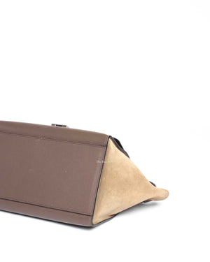 Celine Grey/Beige Drummed Leather/Suede Small Trapeze Bag
