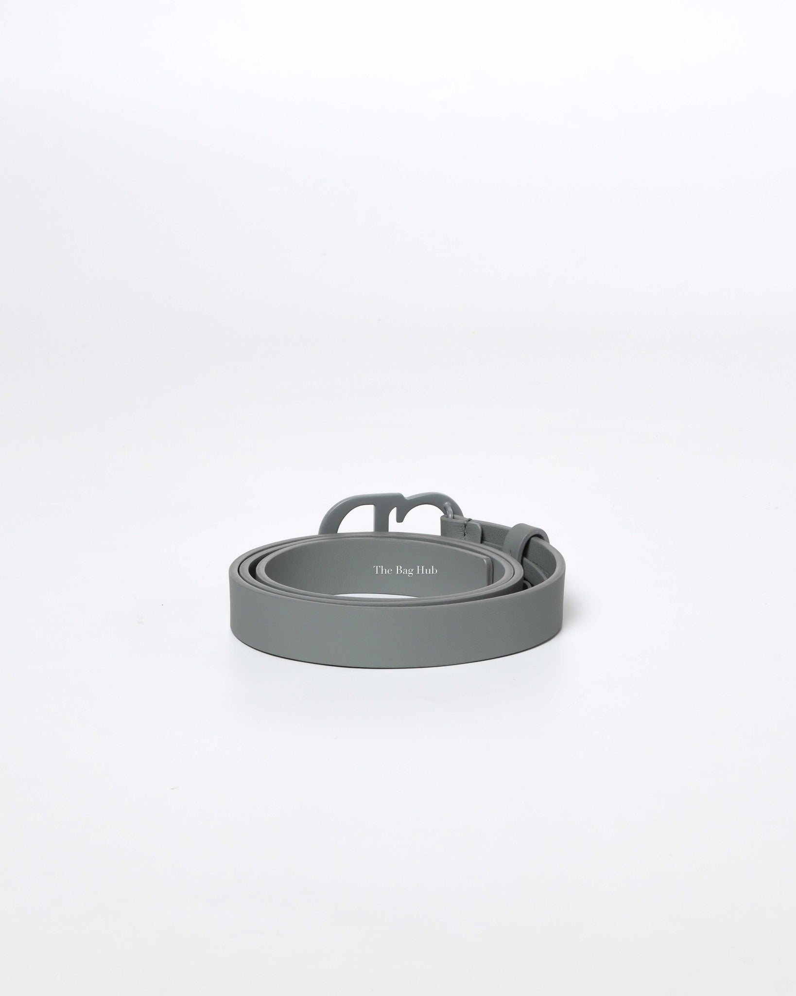 Dior Matte Grey Calfskin Saddle Belt 90CM