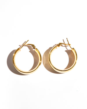 18K Yellow Gold Chunky Hoop Earrings