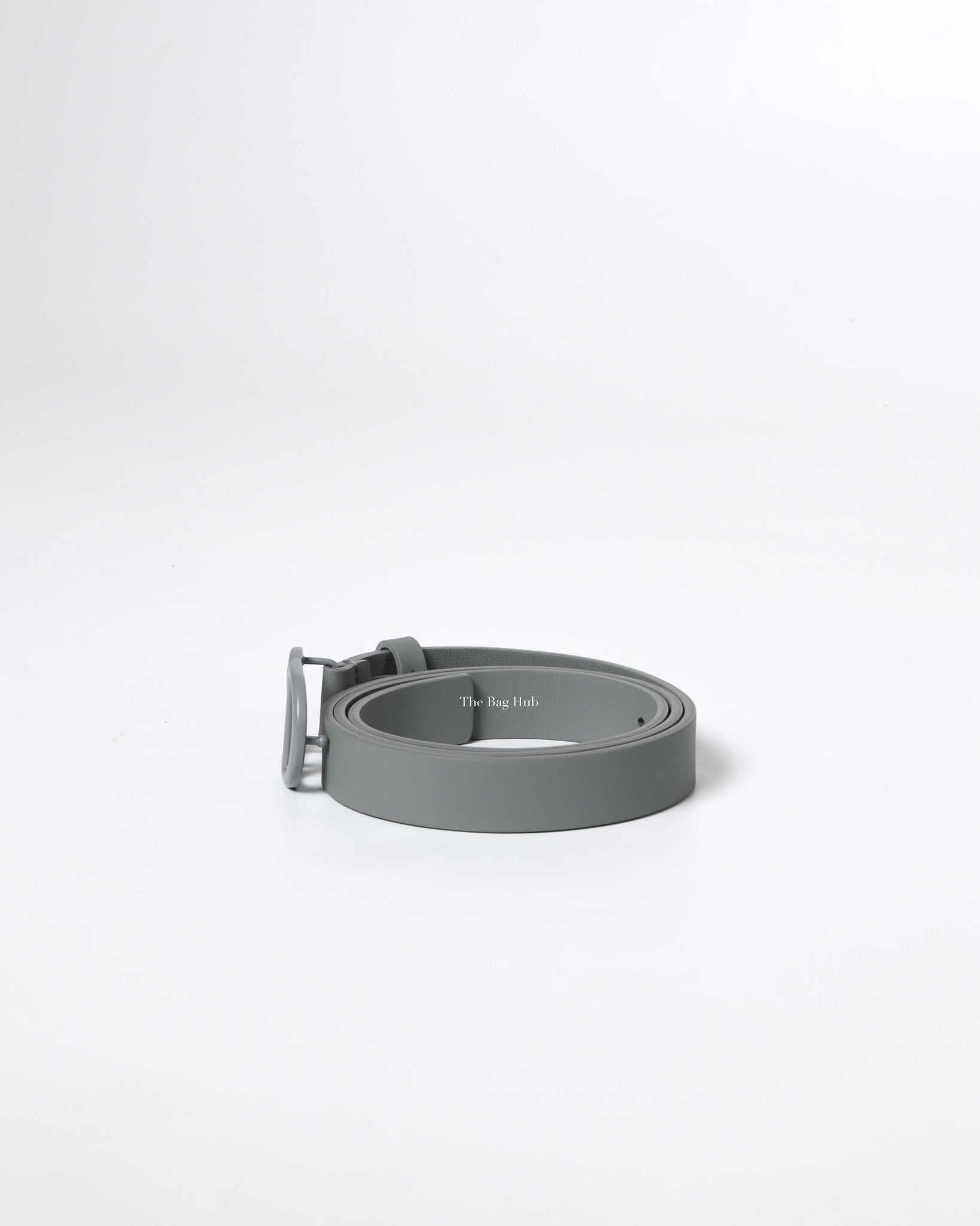 Dior Matte Grey Calfskin Saddle Belt 90CM