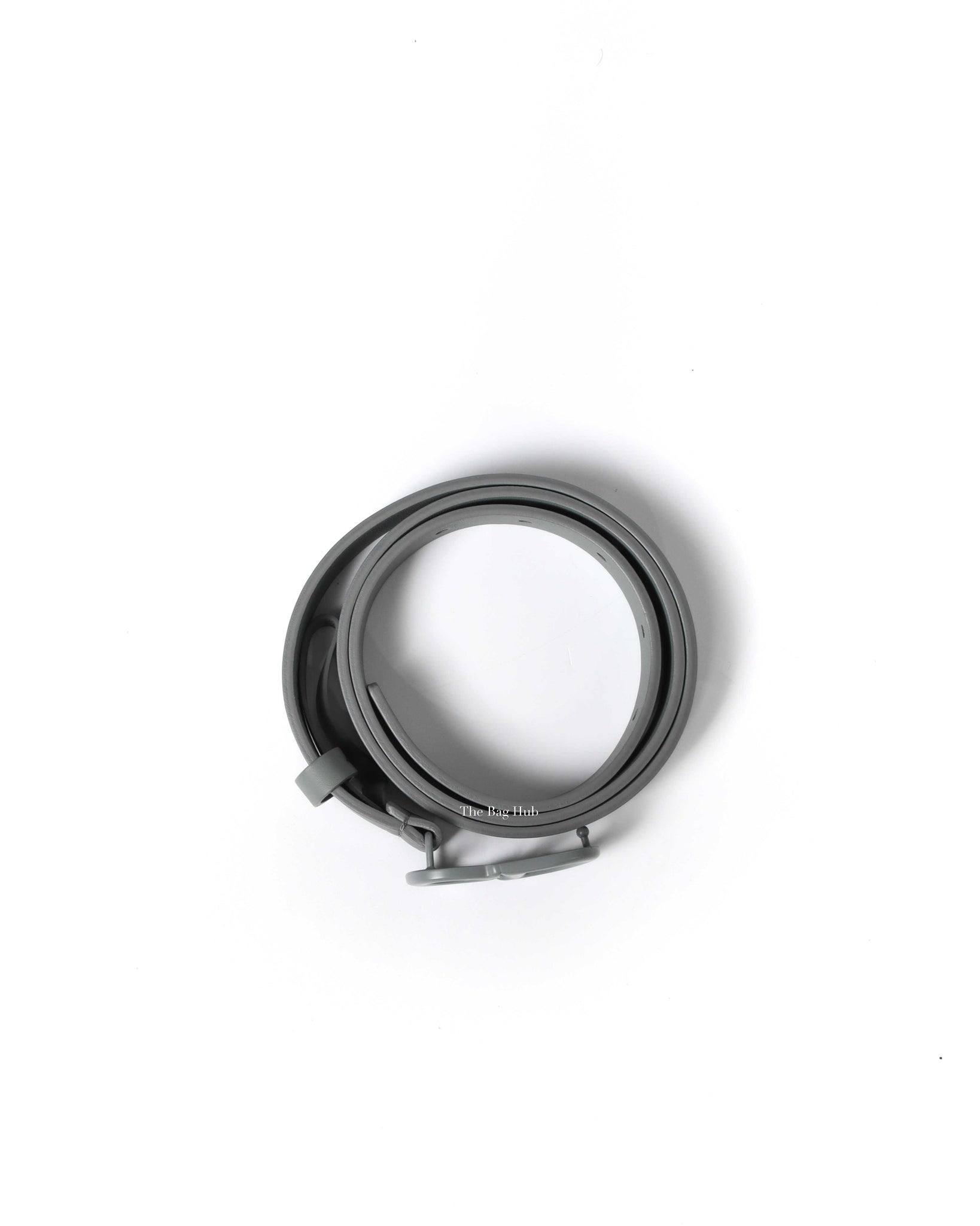 Dior Matte Grey Calfskin Saddle Belt 90CM