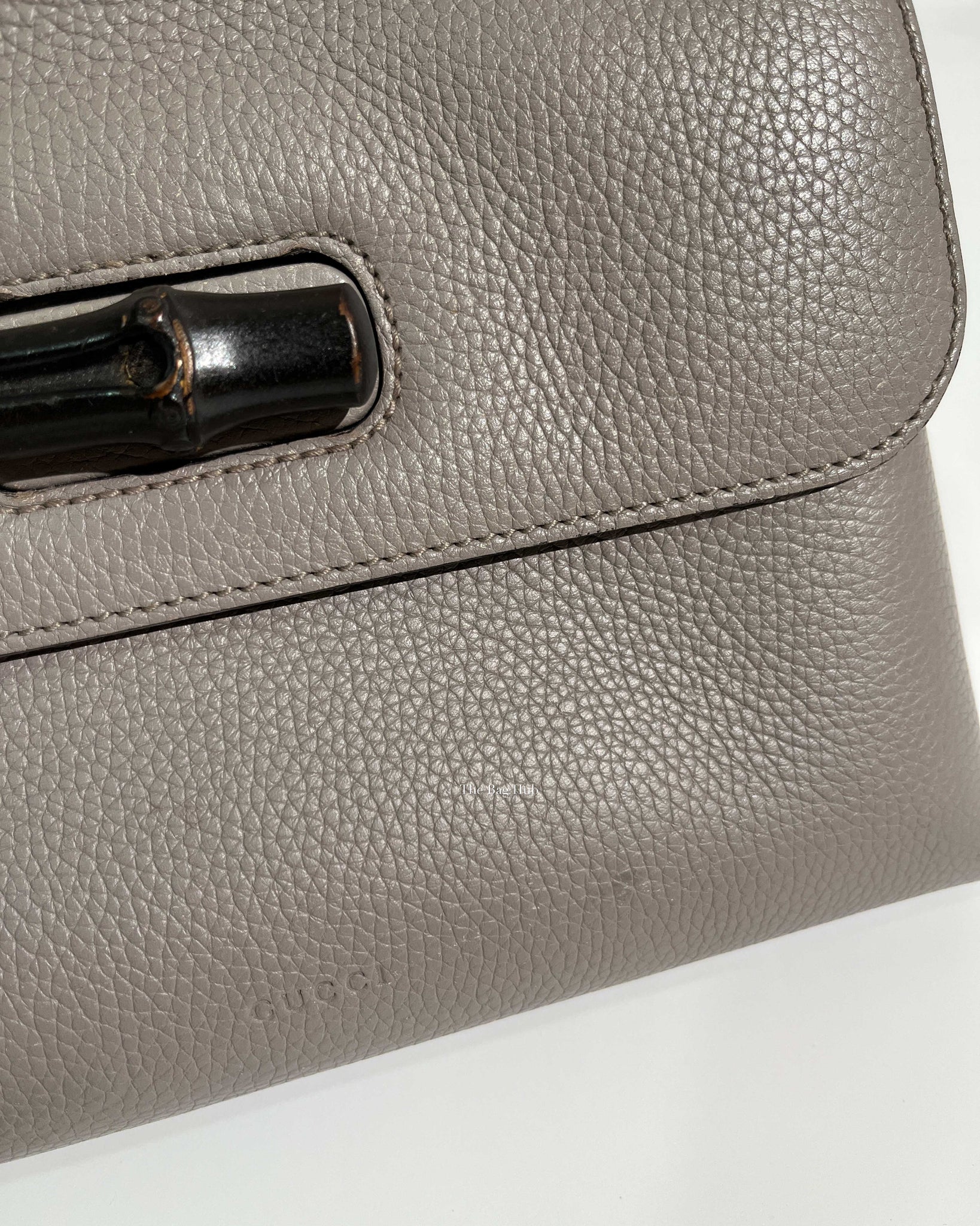 Gucci Gray Leather Bamboo Daily Top Handle Small Bag