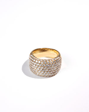 18K Yellow Gold Diamond Chunky Ring size 7