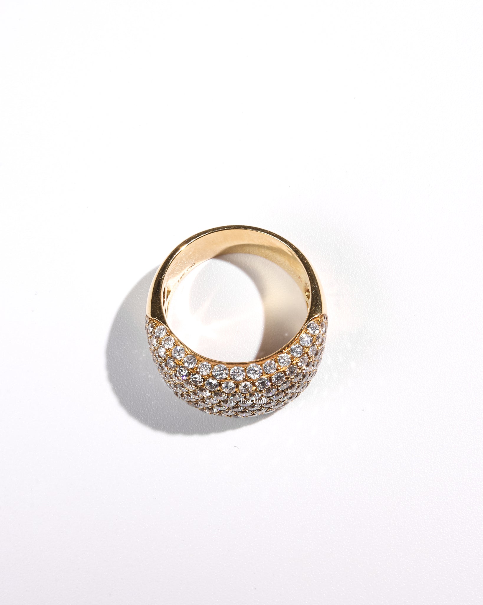 18K Yellow Gold Diamond Chunky Ring size 7