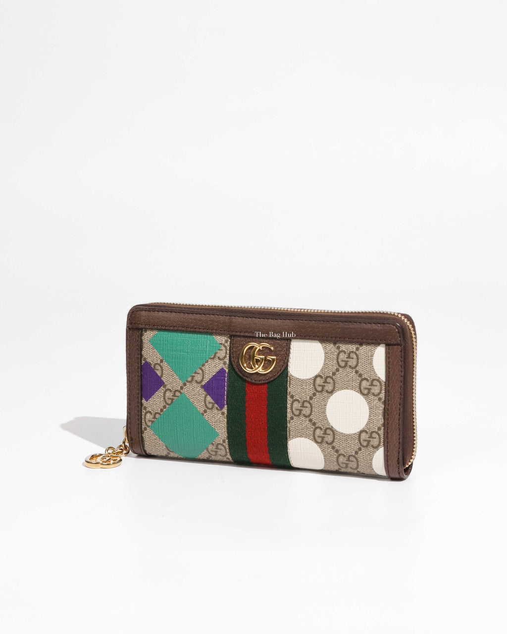 Gucci Brown GG Supreme Multicolor Centum Ophidia Continental Wallet