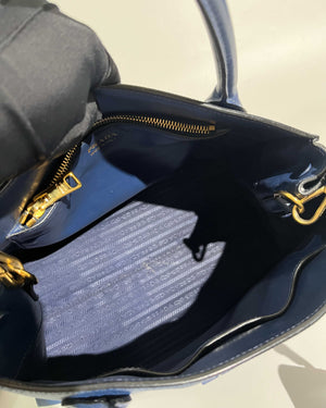 Prada Blue Saffiano Leather Monochrome Bag