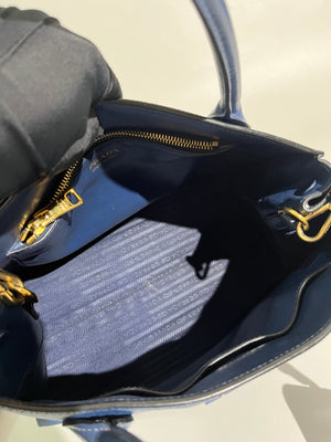 Prada Blue Saffiano Leather Monochrome Bag