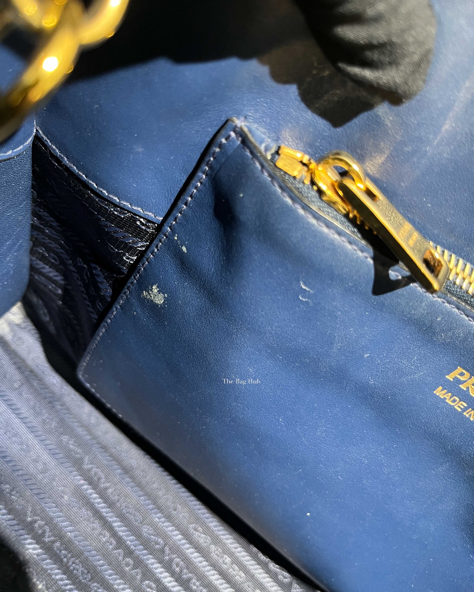 Prada Blue Saffiano Leather Monochrome Bag