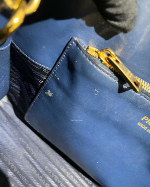 Prada Blue Saffiano Leather Monochrome Bag