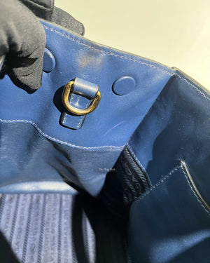 Prada Blue Saffiano Leather Monochrome Bag