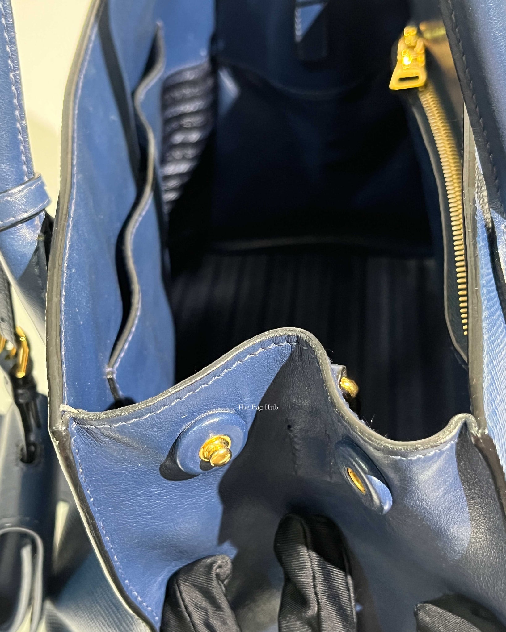 Prada Blue Saffiano Leather Monochrome Bag