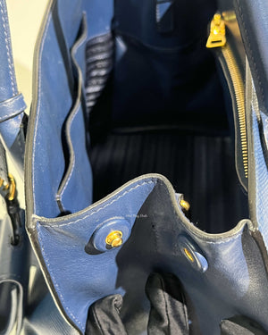 Prada Blue Saffiano Leather Monochrome Bag