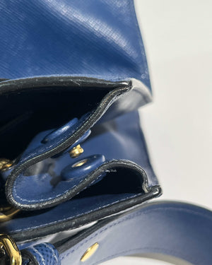 Prada Blue Saffiano Leather Monochrome Bag
