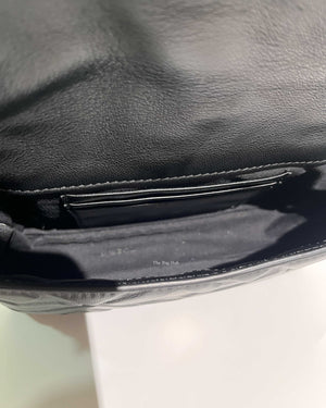 Fendi Black Nappa FF 1974 Embossed Baguette Bag